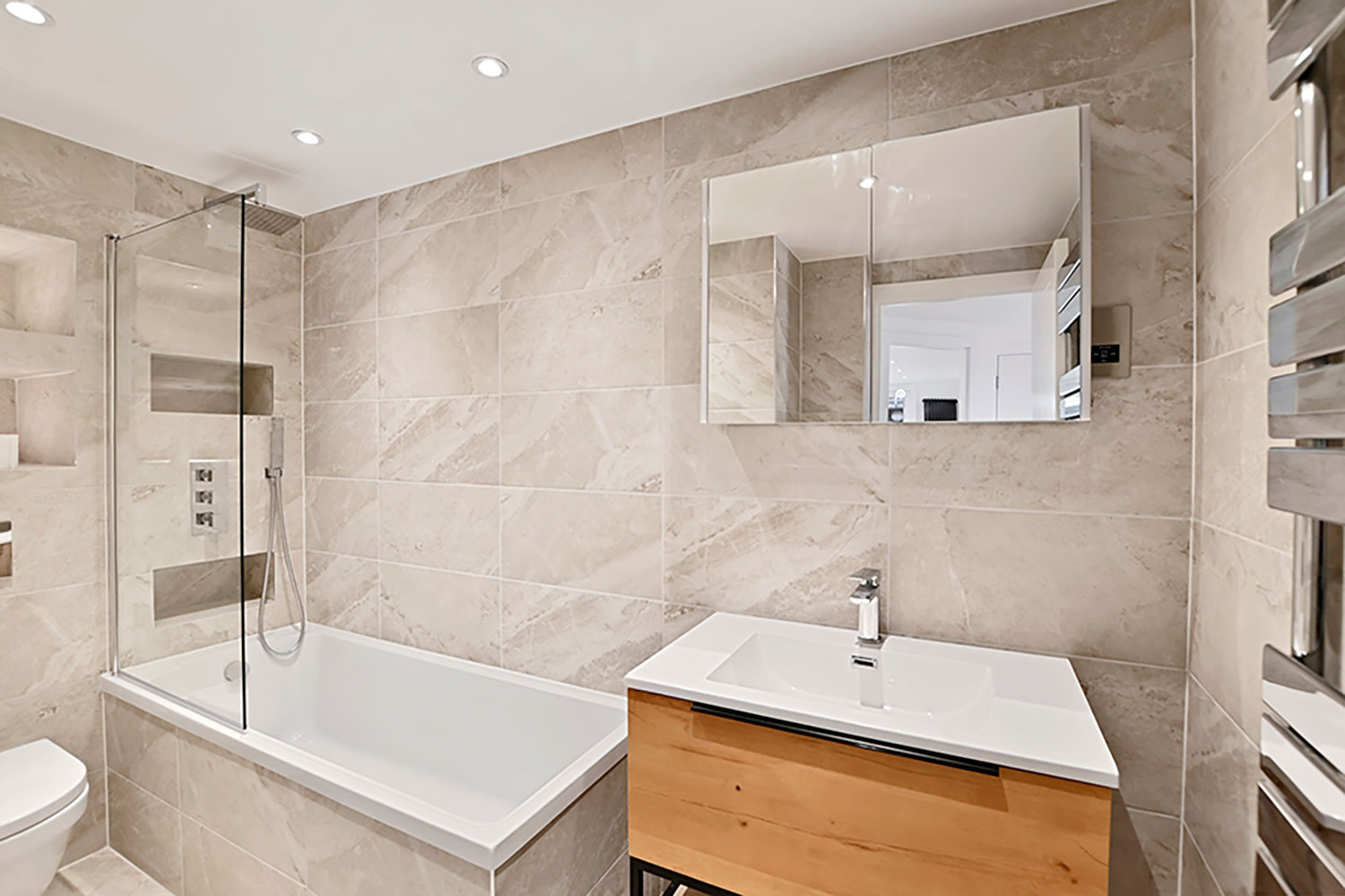 Design and build by in house team from concept to completion. Full refurbishment of the apartment.